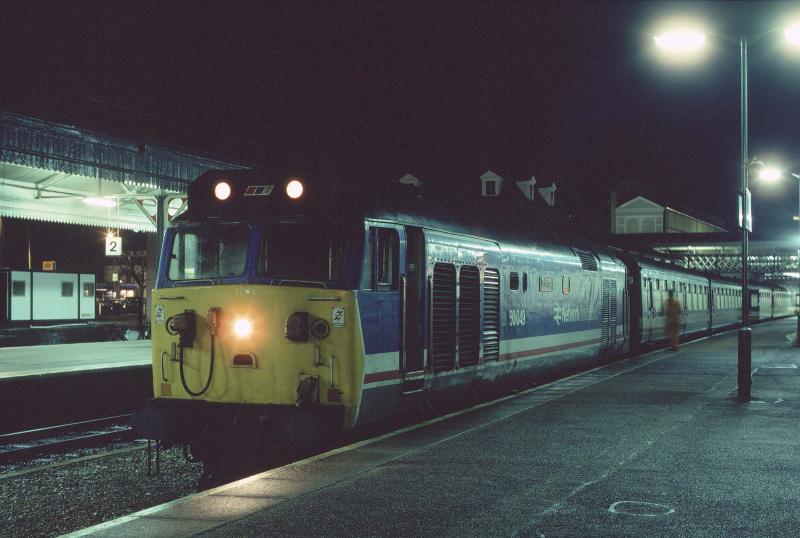 50049 EXETER 13.15 EX WATERLOO 11.1.91.jpg: Photo of 50049 EXETER 13.15 EX WATERLOO 11.1.91.jpg
