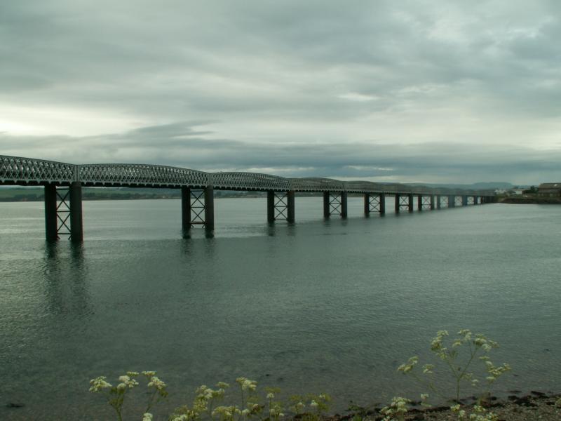 South Esk Viaduct: 15 spans and 477 yards in length - opened on 1st May 1883 and seen here in 2005. The structure spans the River Esk and a small minor road. The viaduct carried a single track Photo of South Esk Viaduct