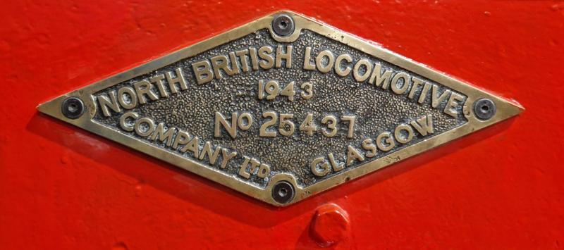 Photo of NBL builders plate on Steam loco WD 600