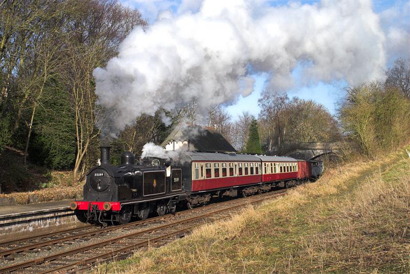 55189 arrives at Birkhill. B&KR 25 Feb 2009: Photo of 55189 arrives at Birkhill. B&KR 25 Feb 2009