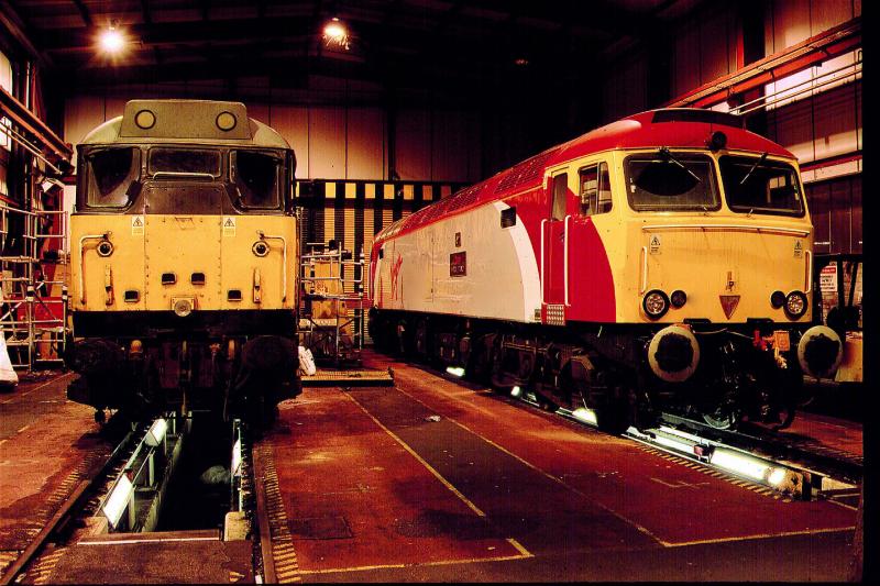 31 & 57 at Tracy Island: Fragonset route learner 31128 & Virgin Thunderbird 57302 bedding down for the night at Photo of 31 & 57 at Tracy Island