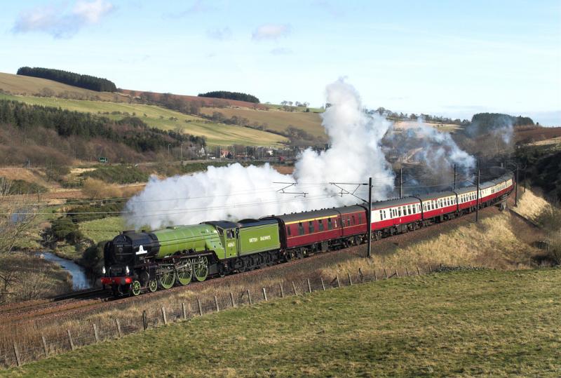 Tornado passing Houndwood 28 Feb 2009: 60163 Photo of Tornado passing Houndwood 28 Feb 2009