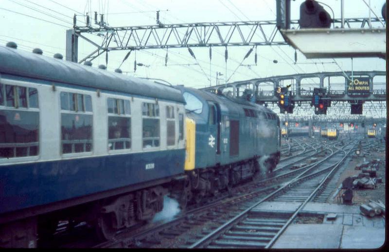40112 at Glasgow Central : 40112 leaving Glasgow Central in February 1979 with the 1045 local service to Carlisle in the days prior to the class along with 45s and 46s being banned following derailments. Photo of 40112 at Glasgow Central