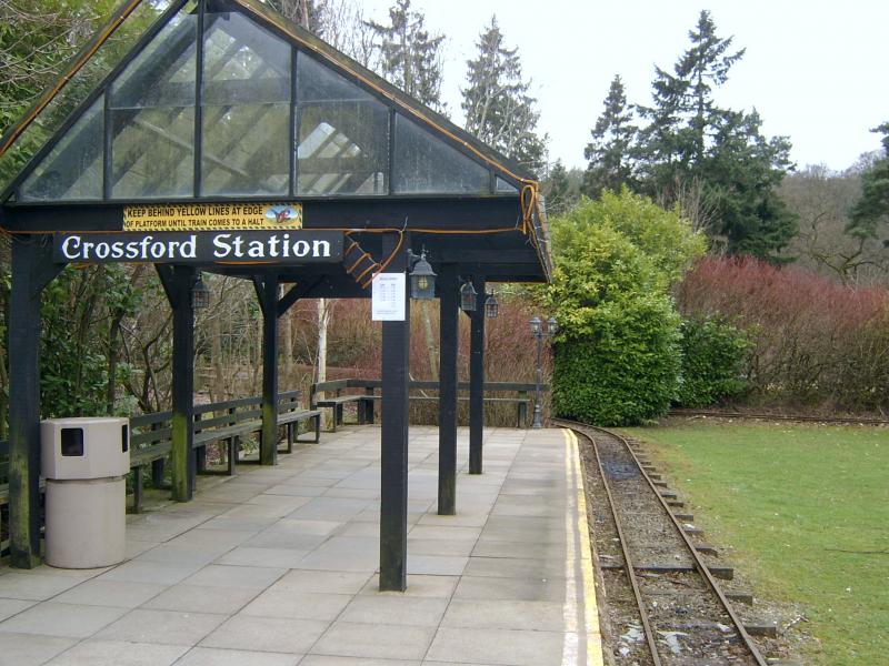 Crossford station: for a small railway (I think it has a total running length of around quarter of a mile, in a dumbbell type arrangement), the station has big ideas Photo of Crossford station