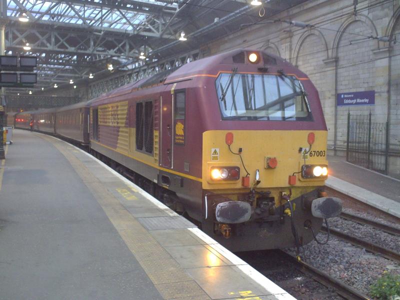 67003 at waverly: sitting in platform 2 waiting departure for miller hill Photo of 67003 at waverly