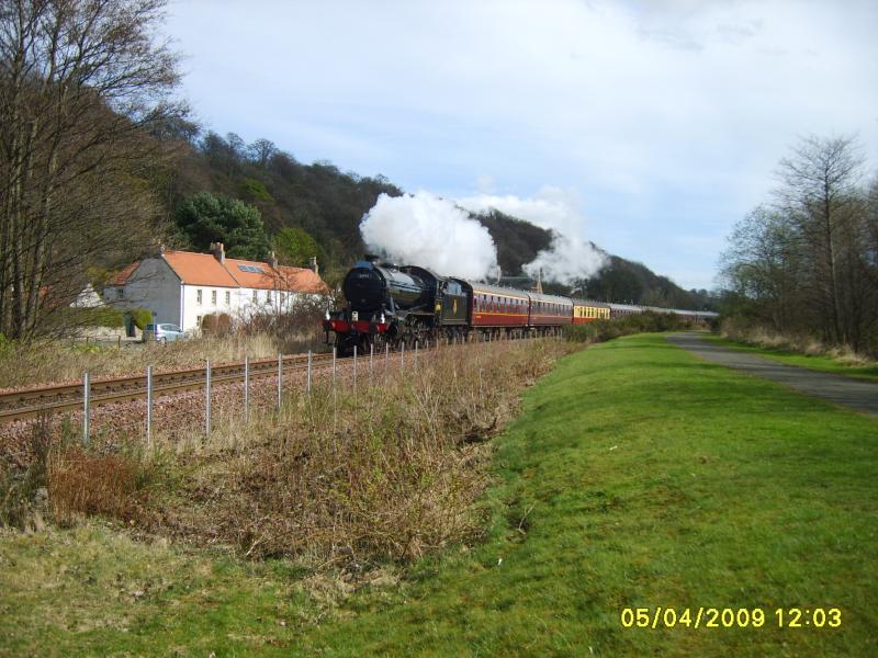 Away from the crowds: 61994 just east of Culross Sunday 5th April. Photo of Away from the crowds