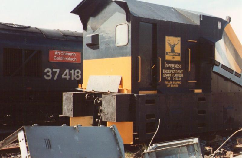 Ready when needed: Snow plough and class 37, 37418 on Inverness TMD in the late eighties ? Photo of Ready when needed