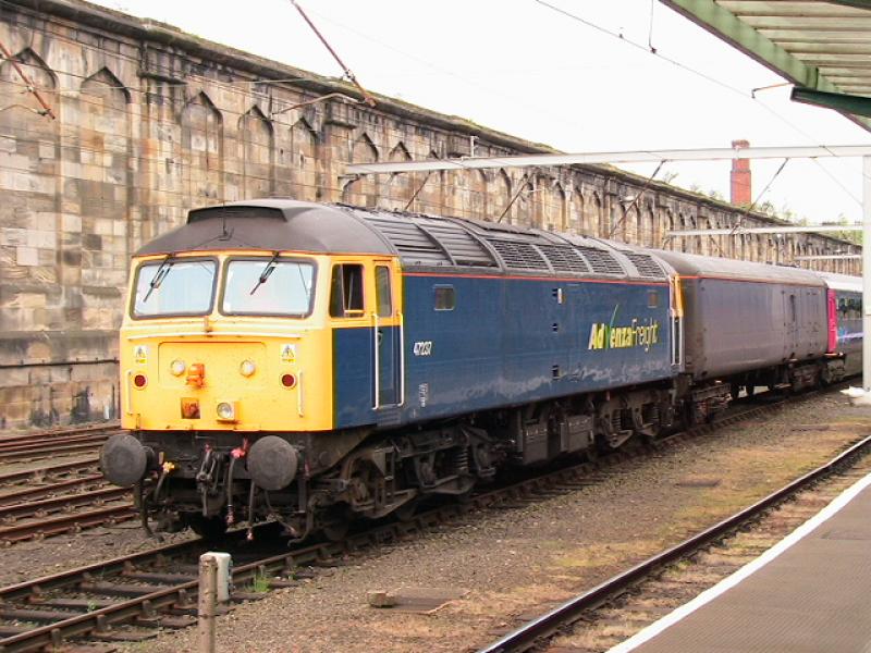 47237 carlisle 24/4/09: 47237 stops at carlisle for an oil check on a fgw stock move. Photo of 47237 carlisle 24/4/09