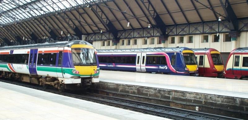Turbostars at Glasgow Queen Street, June 2005: 170430 in 'National Express' ScotRail livery, 170434 in First ScotRail livery, and two SPT class 170s at Glasgow Queen Street, 18 June 2005.
Photo of Turbostars at Glasgow Queen Street, June 2005