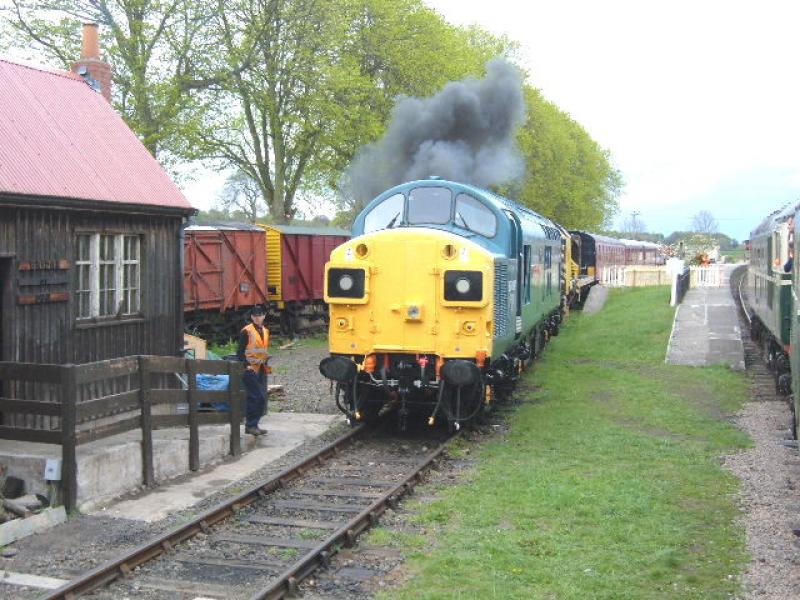 37097 Old Fettercairn.: 37097 Old Fettercairn starting up at Bridge of Dun, prior to working the 14:45 service to Brechin on Monday the 4th of May 2009. Photo of 37097 Old Fettercairn.