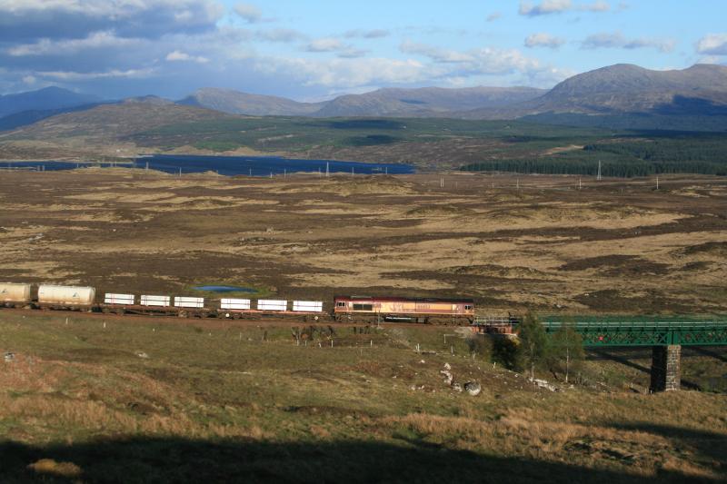 66103 approches Rannoch Station: Approching Rannoch Station on the evening of 14th May 09 Photo of 66103 approches Rannoch Station