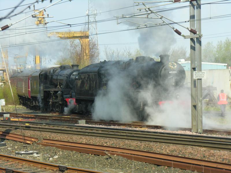 45231+ 45407: Getting together, Portobello East 13 March 09 Photo of 45231+ 45407