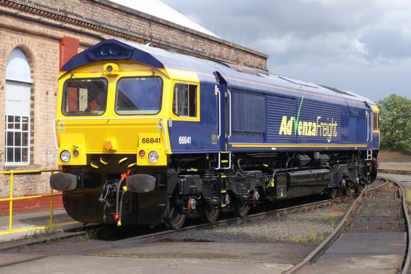 66841: 66841 Ex Works in the yard at Railcare Springburn on Tuesday 19th May
with Permission of Advenza/Porterbrook/Railcare Photo of 66841