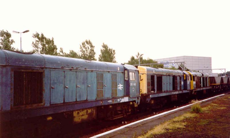 Last journey: 20143 and some class mates at Springburn in 1993 on their way to Glasgow Works for cutting up. Photo of Last journey