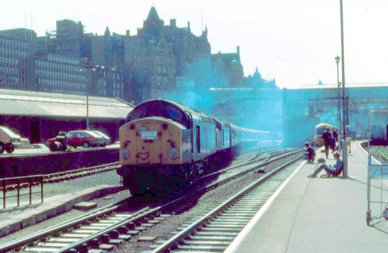 40s on tour: Class 40s 40057 and 40086 leaving Waverley in 1984 on a railtour. Photo of 40s on tour