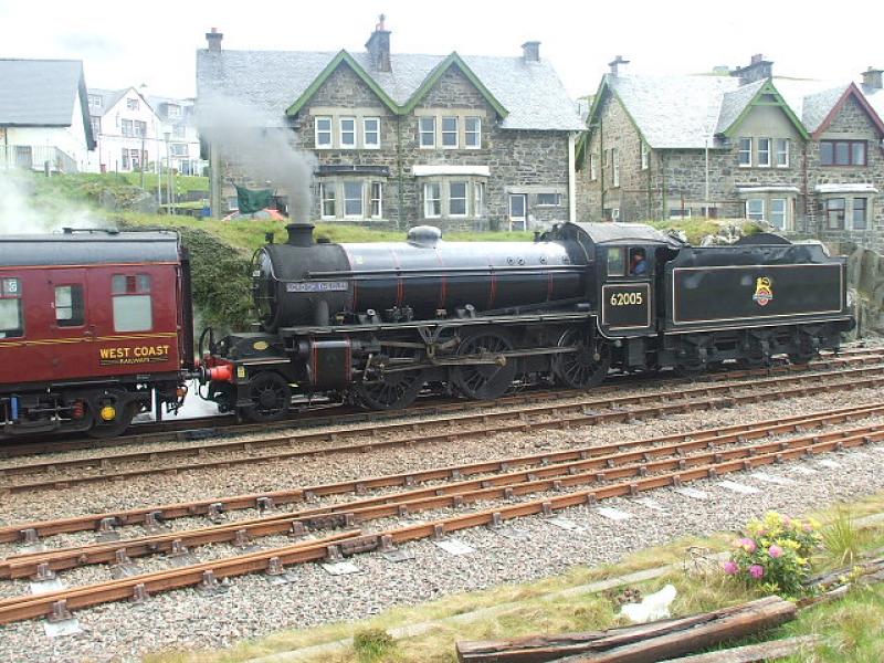 62005 on The Jacobite: 62005 gets ready to work the return leg of 'The Jacobite' from Malliag to Fort William Photo of 62005 on The Jacobite