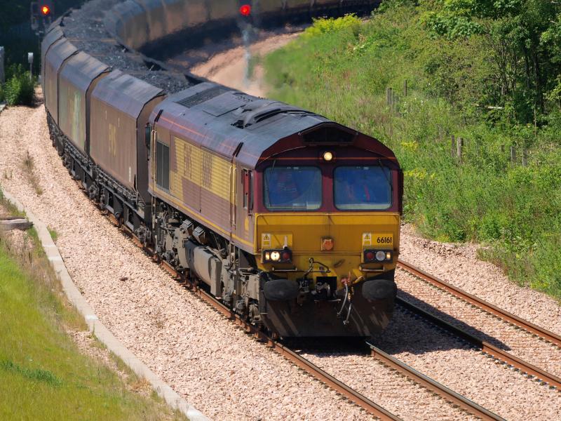 Coal for Longannet.: 66161, 6G06, HTA loaded coal, Hunterston - Longannet at Alloa Loop on 12/06/09 @ 13:00 Photo of Coal for Longannet.