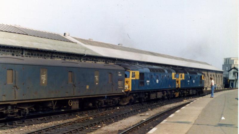 Inverness departure: 26040 and 26037 in charge of the 1235 to Edinburgh in June 1978. Photo of Inverness departure