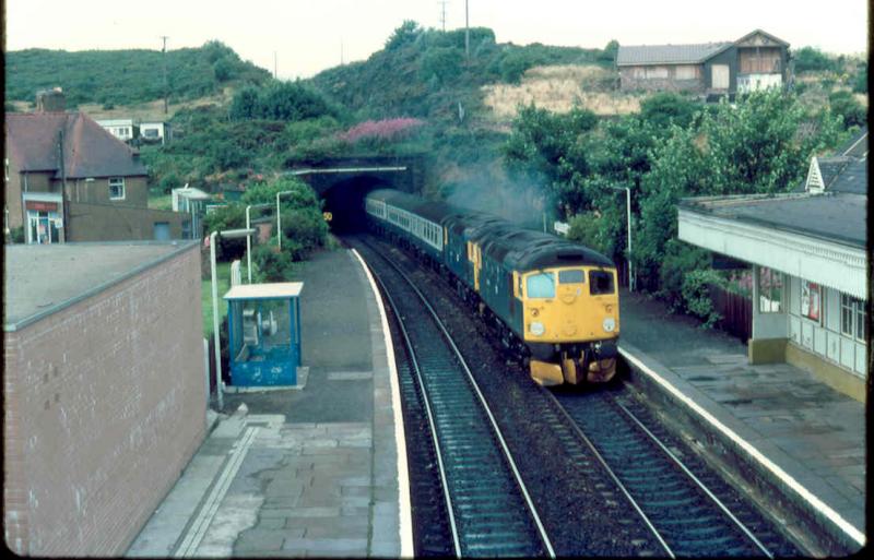Through North Queensferry: 26046 and 26037 with the 1240 Inverness- Edinburgh in August 1981. Photo of Through North Queensferry