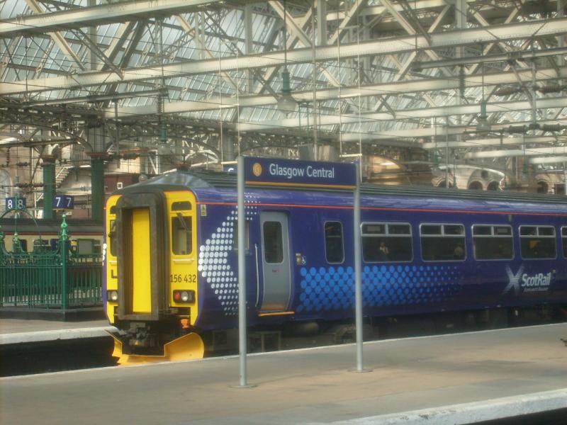 Saltire livery Class 156 DMU: Photographed this DMU at Glasgow Central. Photo of Saltire livery Class 156 DMU
