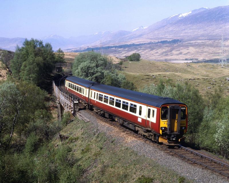 Last picture...run out of classes !: The morning Glasgow-Mallaig train. Achallader. May 2000. Photo of Last picture...run out of classes !