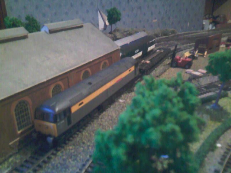 down line: 47976 sits waiting on a clear road to the main line Photo of down line