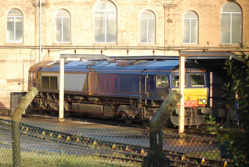 66410 Sits on Glasgow Works: 66410 Now unbranded sit on Glasgow works prior to departing for OT land and further storage Photo of 66410 Sits on Glasgow Works