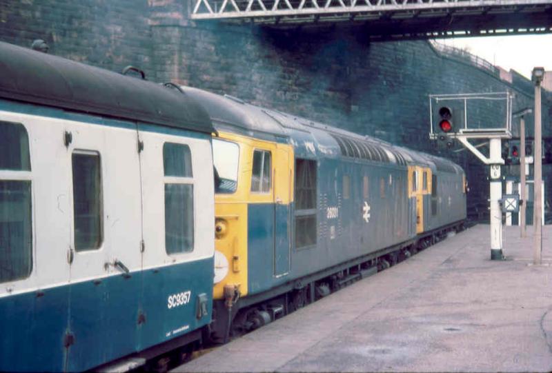 Two to Inverness: In 1977 Class 47s were not quite so prevalent in Scotland and this is 26019 and 26031 ready to take the afternoon train to Inverness out of Queen Street Photo of Two to Inverness
