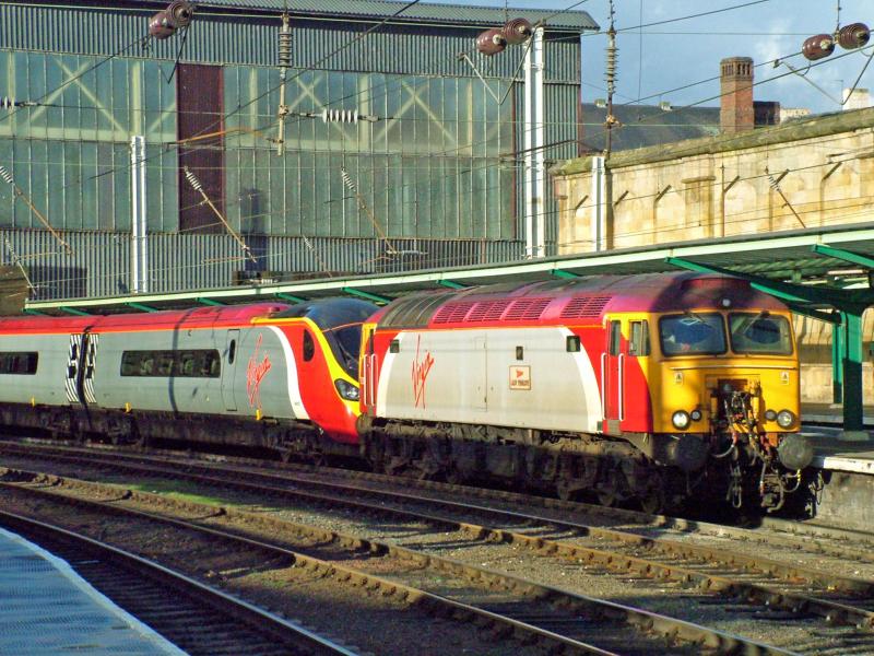 57301 hauling 390014 At Carlisle: On Saturday 27th February 2006 Photo of 57301 hauling 390014 At Carlisle