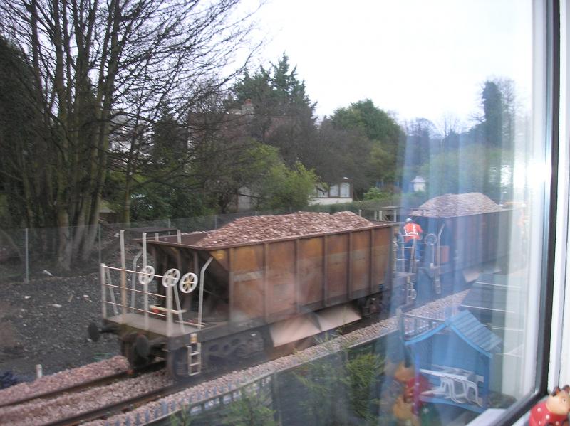 SAK line: Ballast wagons at Alloa West. Tues 30/1/07 Photo of SAK line