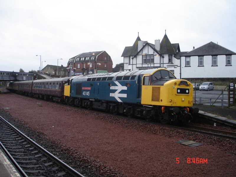 40145 SRPS Railtour: 40145 stops at Larbert heading north with Cartlisle to Inverness Railtour 5.9.09. Photo of 40145 SRPS Railtour