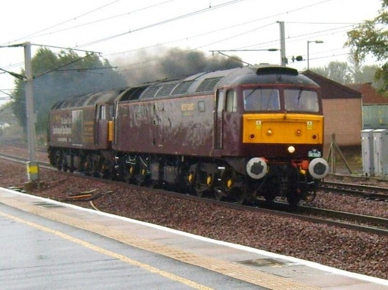 0Z94: 47826 and 47786 head north through Carstairs 24th September on their way to Bowness for Saturdays trip Paisley to The Kyle. Not looking too healthy. Photo of 0Z94