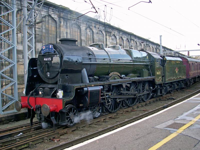 46115 At Carlisle: 46115 Scots Guardsman at Carlisle on 24th October 2009, with the Hardrian Photo of 46115 At Carlisle