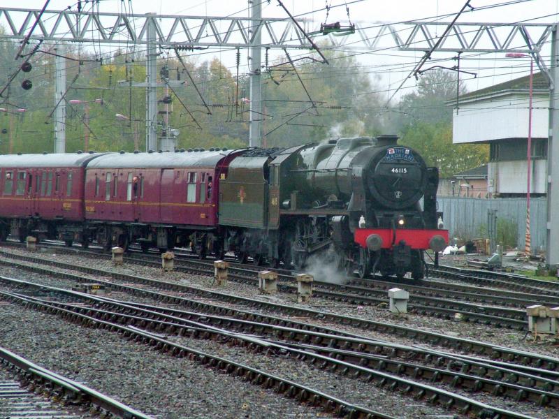 46115 at Carlisle: 46115 Scots Guardsman at Carlisle 24th October 2009, with the Hardrian Photo of 46115 at Carlisle