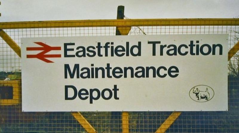 Eastfield TMD : The entrance gate at Eastfield TMD in the mid-80s. Passing through here one always wondered what was on shed that day. Photo of Eastfield TMD