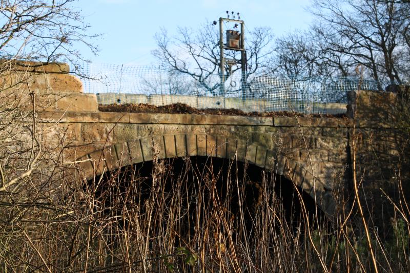 Cluny Bridge Strike: The aftermath of the lorry strike on the road bridge over the Fife Circle line on the Cluny-Kinglassie road on 9th December 2009 Photo of Cluny Bridge Strike