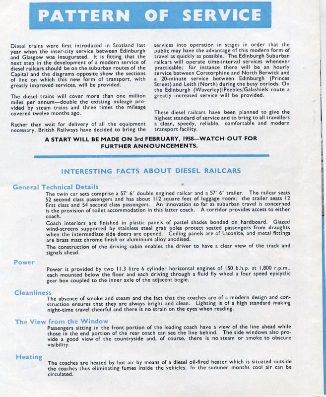 Diesel Railcar Brochure 1958: Some details of services and what to expect from the new trains. Photo of Diesel Railcar Brochure 1958