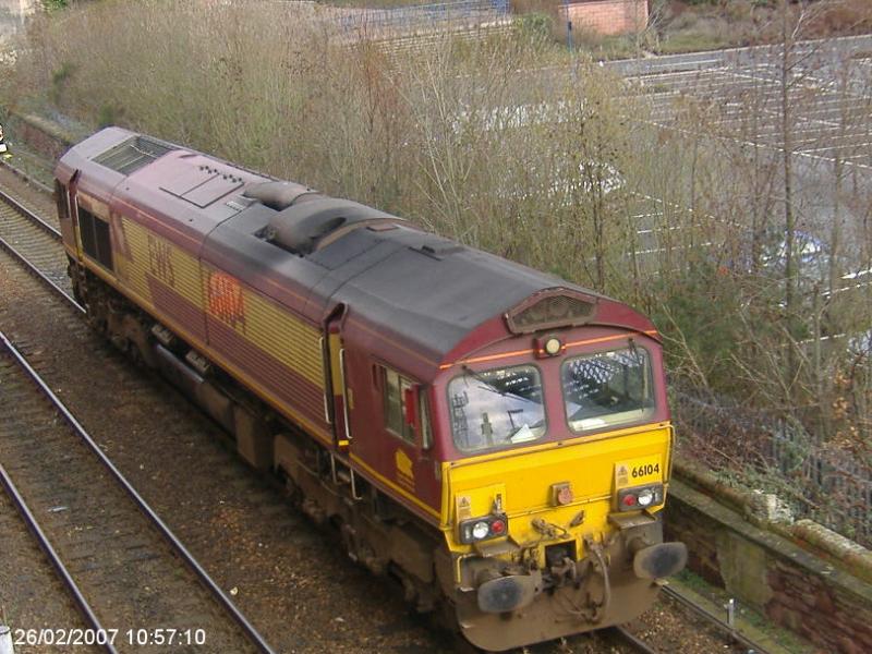 Around Arbroath 016.jpg: 66 104 at Arbroath while on engineering work Photo of Around Arbroath 016.jpg