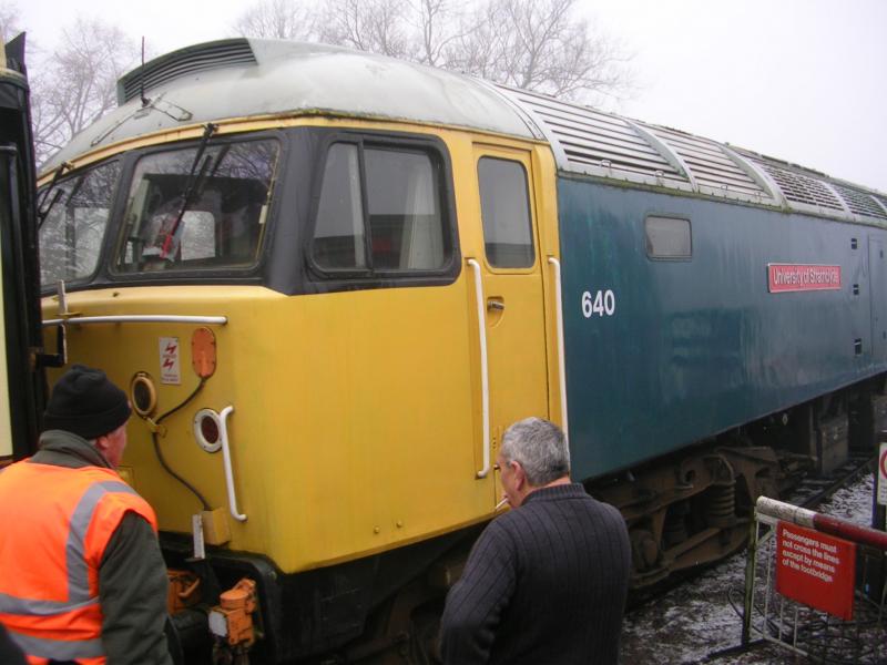 47640 at Shackerstone on the Battlefield Line: taken on 24th Dec '09. loco was on Santa duties. Other side features complete BR large logo livery and scottie dog (see next image). Photo of 47640 at Shackerstone on the Battlefield Line