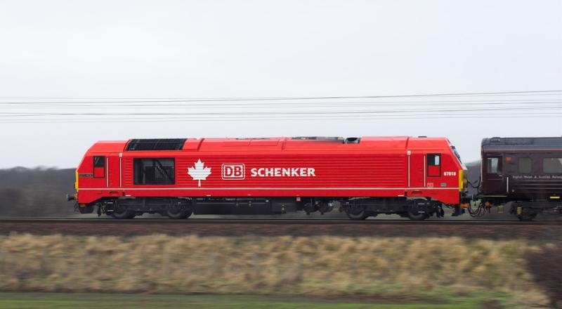 67018 pushing past Spittal: Better late than never. Web connection playing up yesterday.
I think the dull weather helps to retain the saturation of this livery. DBS company train heading south at Spittal. 17 January 2010 Photo of 67018 pushing past Spittal