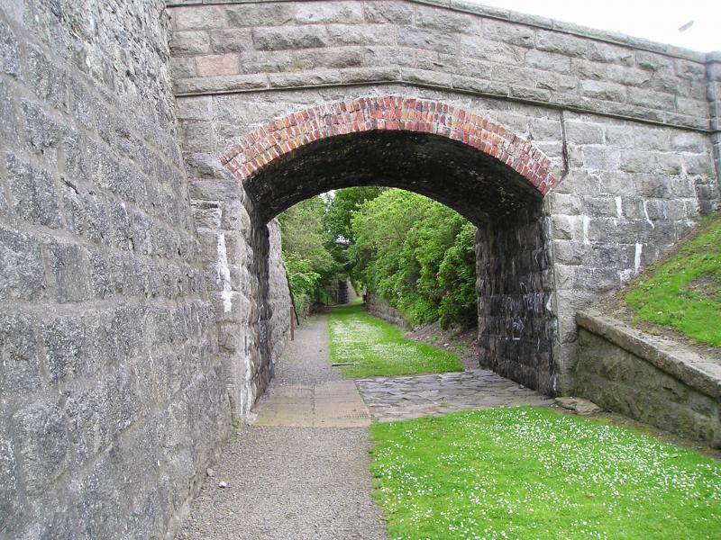 Portsoy Harbour Branch: Looking along the former Portsoy Harbour branch towards Portsoy station, June 2006. Photo of Portsoy Harbour Branch