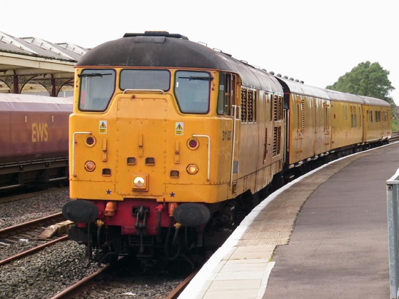 31105: 31105 departs kilmarnock station for derby after a week of testing in west of scotland. Photo of 31105