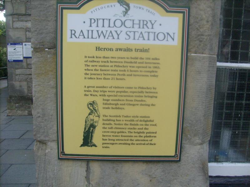 Station sign at Pitlochry: The sign at Pitlochry Railway Station on the Inverness line from Queen Street. Photo of Station sign at Pitlochry
