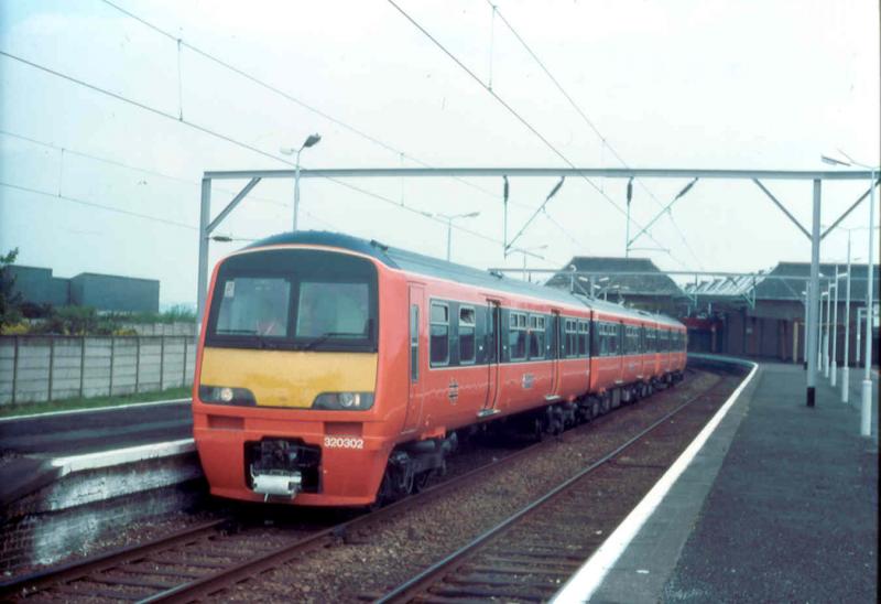 Out on test: 320302 at Gourock in May 1990 on a commissioning test from Shields Depot. Photo of Out on test