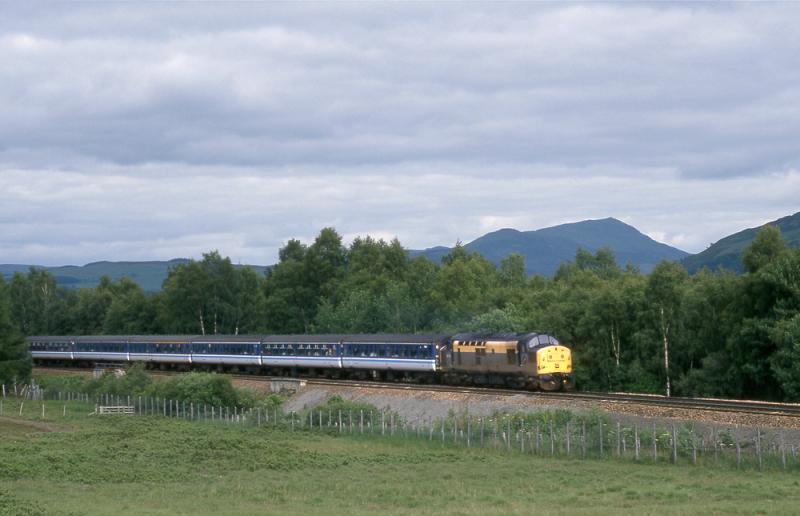 37175 near Bruar: The year when there were Saturday, loco hauled extras working Edinburgh - Inverness - Edinburgh. 16 July 1994 Photo of 37175 near Bruar