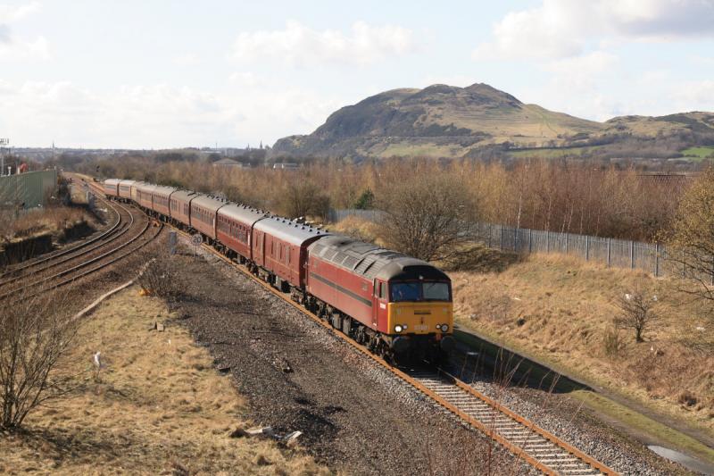 57601 on 5Z92: 57601 leaving Niddrie West Jct. for Craigentinny after 6201 had departed for Thornton via Morningside Photo of 57601 on 5Z92