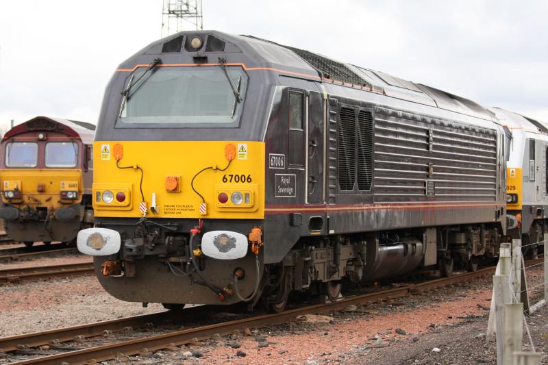 67006: 67006 Royal Sovereign sitting in Mossend yard 3/4/10 Photo of 67006