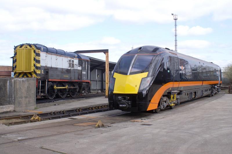 180101: Ex Works stabled beside stored class 08 08568 prior to it's release back to Heaton on the 15th April
Permission of Railcare and Grand Central Photo of 180101