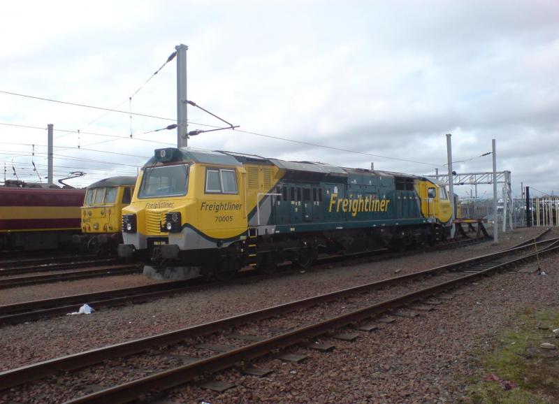 70005 stabled at Mossend Yard: 70005 stabled at Mossend Yard (18.04.10) Photo of 70005 stabled at Mossend Yard