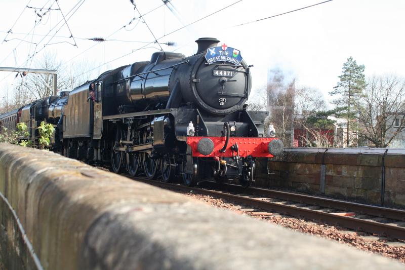 Black 5's entering Ayr: Double headed black 5's arriving at Ayr Photo of Black 5's entering Ayr